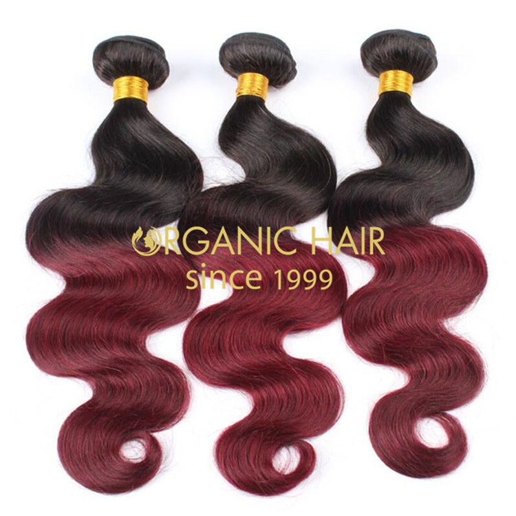 Cheap Omber  body wave human hair bundles A81